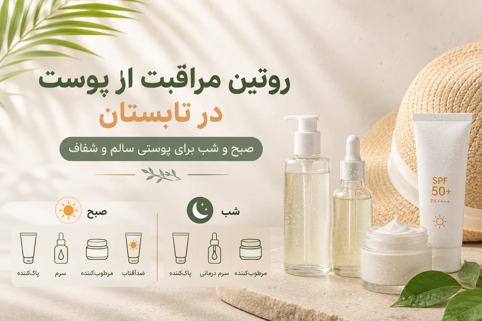 روتین مراقبت از پوست در تابستان برای پوستی سالم و شفاف