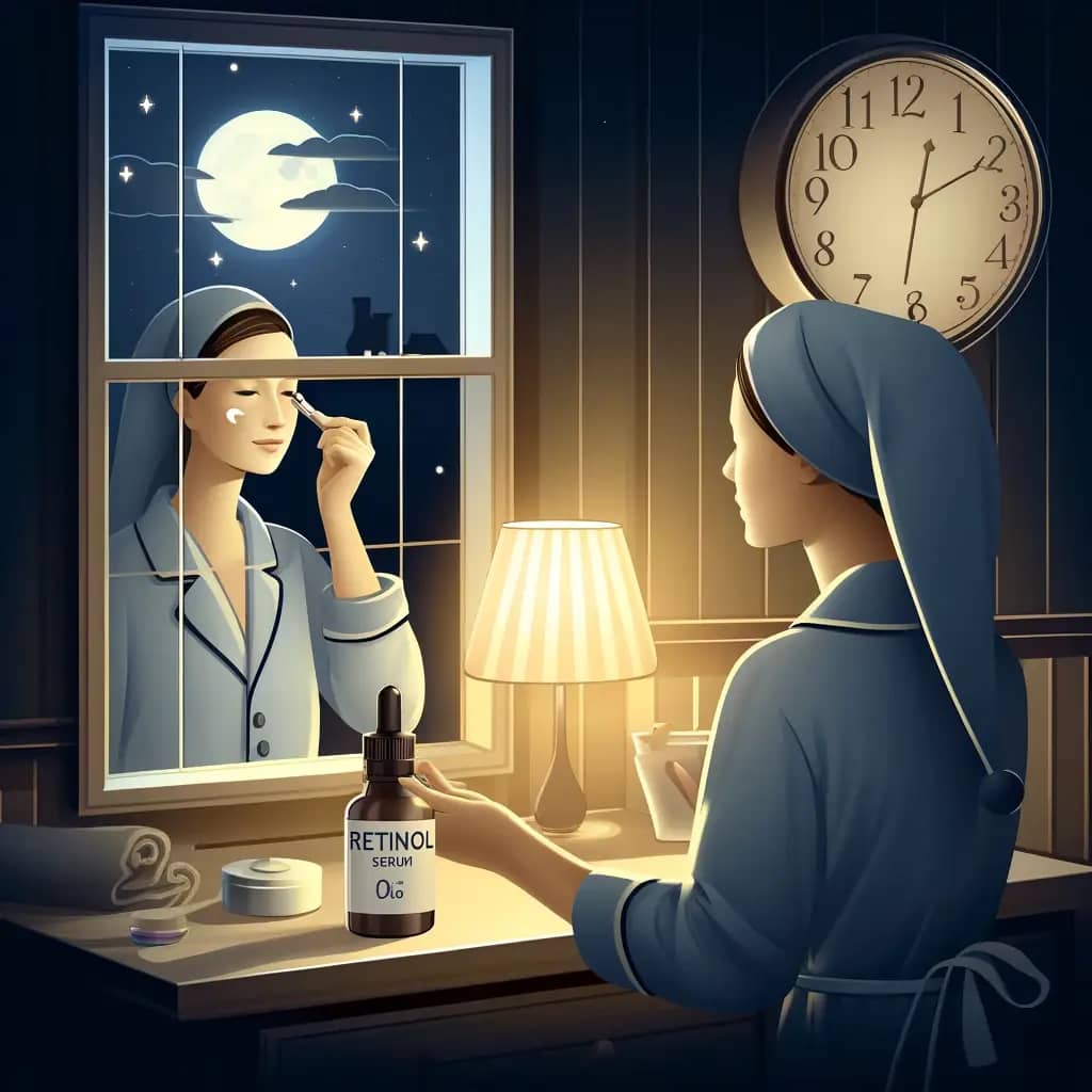 استفاده از کرم یا سرم رتینول در شب